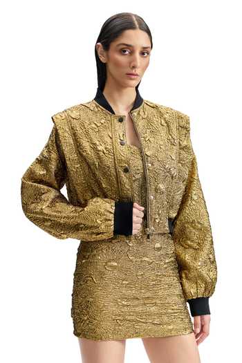 Cilvr Antique Gold Bomber Jacket 