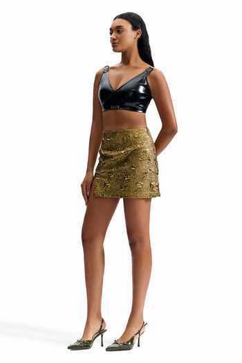 Cilvr Antique Gold Mini Skirt 
