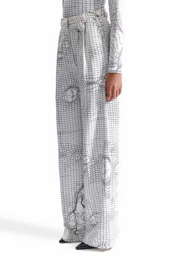 Buy Cilvr Black Viscose, Polyester Entangled Mesh Tailored Trouser Online at Aza Fashions Buy_Cilvr_Black Viscose, Polyester Entangled Mesh Tailored Trouser _Online_at_Aza_Fashions