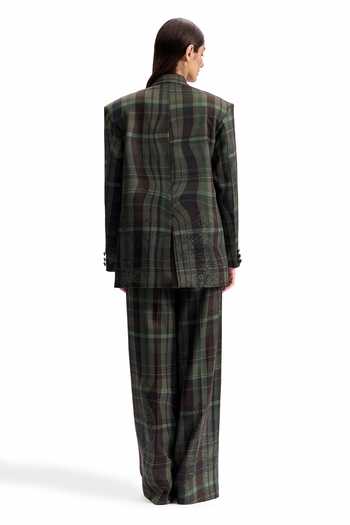 Cilvr Distorted Plaid Power Blazer 