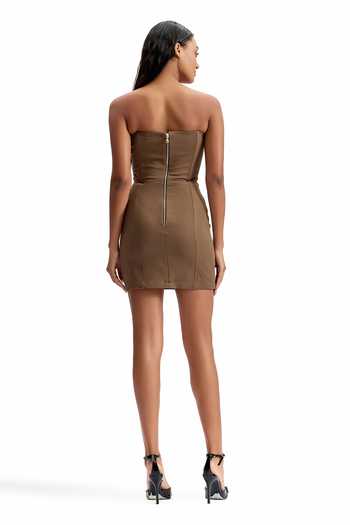 Cilvr Contour Pleated Strapless Mini Dress 
