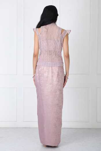 Isha Regalia Embroidered Jacket With Draped Skirt 