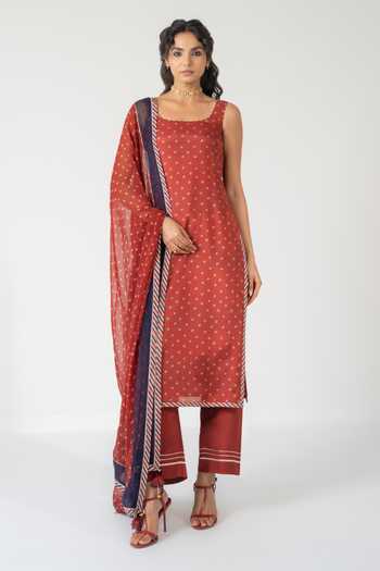 Baise Gaba Bandhani Print Kurta Set 