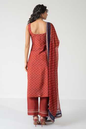 Baise Gaba Bandhani Print Kurta Set 