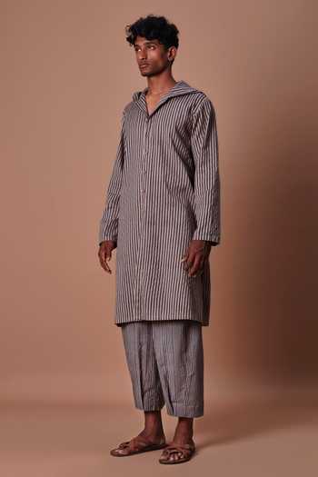 MATI_Grey Cotton Striped Trouser _Online_at_Aza_Fashions