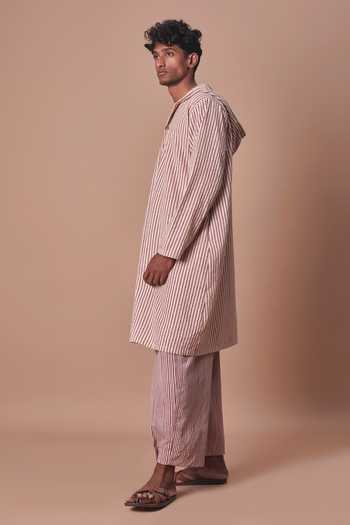 MATI_Purple Cotton Mauve Striped Trouser _Online_at_Aza_Fashions