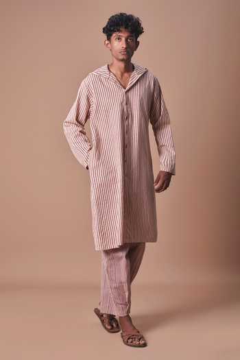 Buy_MATI_Purple Cotton Mauve Striped Trouser _Online_at_Aza_Fashions