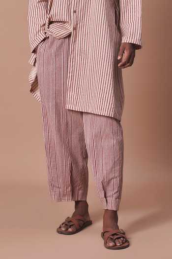 Buy_MATI_Purple Cotton Mauve Striped Trouser 