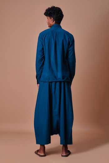 MATI Teal Blue Double Buttoned Shirt