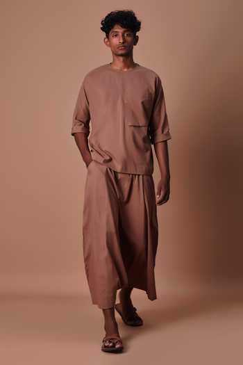 MATI Brown Easy Fit Harem Pant 