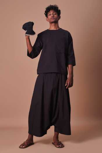 MATI Black Easy Fit Harem Pant 