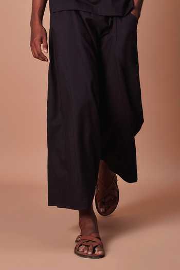 MATI_Black Cotton Easy Fit Harem Pant _Online_at_Aza_Fashions