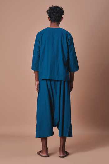 MATI Teal Cross Pocket T-shirt & Harem Pant Set 
