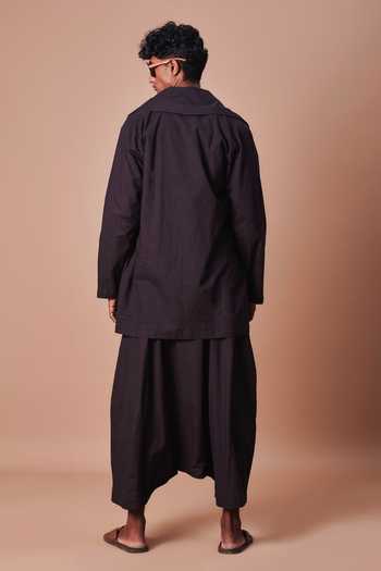MATI Black Jacket & Harem Pant Set 