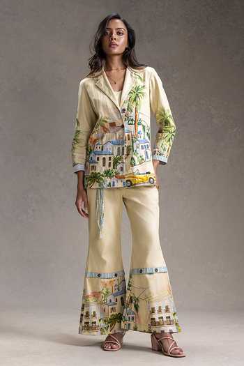 Soup By Sougat Paul Reviera Print Jacket Pant Set 
