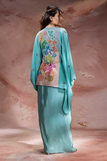 Soup By Sougat Paul Kaia Embroidered Kaftan With Skirt 