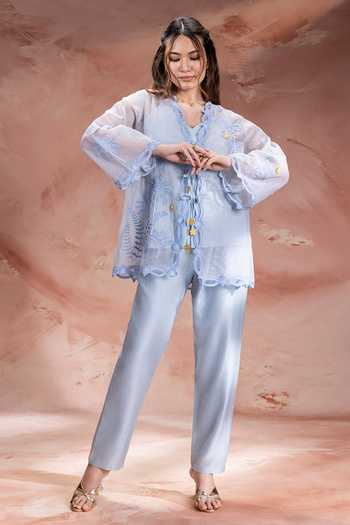 Soup By Sougat Paul Alisa Hand Embroidered Top Pant Set 
