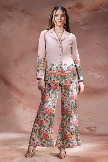 Soup By Sougat Paul Baghira Embroidered Blazer With Pant 