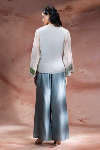 Soup By Sougat Paul Kaia Applique Top Pant Set 