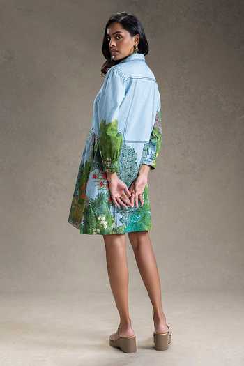 Soup By Sougat Paul Blume Print Shirt Dress 