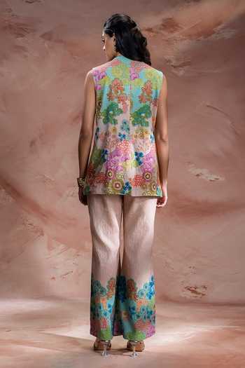 Soup By Sougat Paul Kaia Embroidered Top Pant Set 