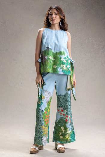 Soup By Sougat Paul Blume Print Top With Pant 