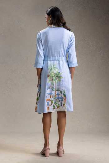 Soup By Sougat Paul Blume Print Dress With Belt 
