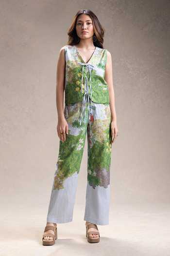 Soup By Sougat Paul Blume Print Top With Pant 