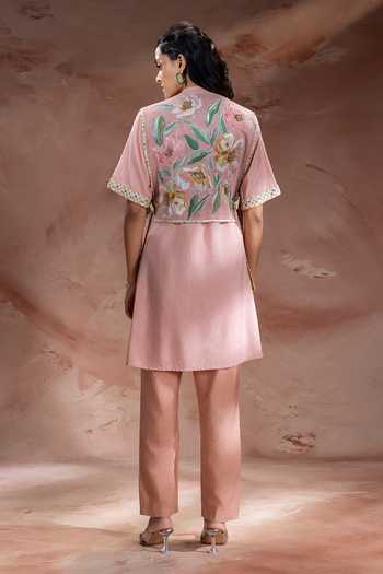 Soup By Sougat Paul Handloom Net Chanderi Kurta & Pant Set 