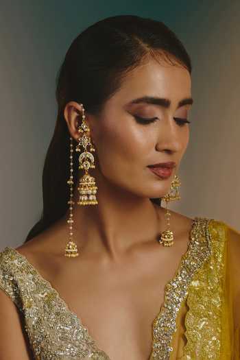 Namasya Stone Embellished Jhumka Earrings 