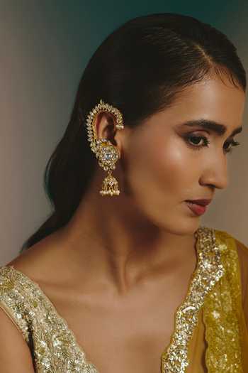 Namasya Embellished Jhumka Dangler Ear Cuffs 