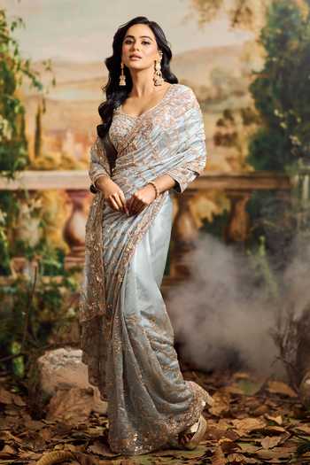 Samyukta Singhania Heavy Embroidered Saree & Blouse Set 