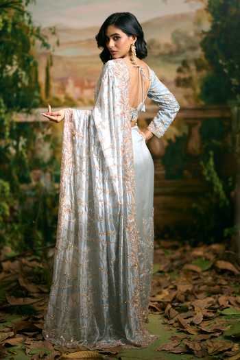 Samyukta Singhania Heavy Embroidered Saree & Blouse Set 