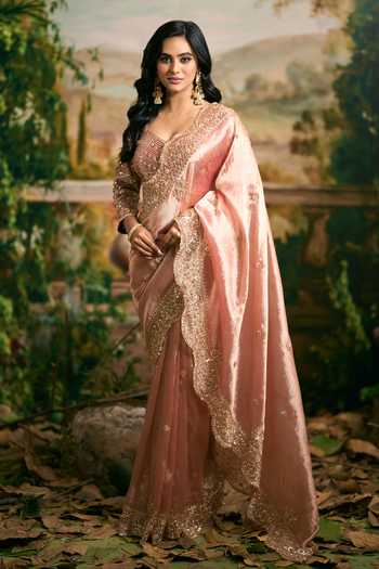 Samyukta Singhania Bead Sequined Organza Saree & Blouse Set 