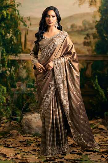 Samyukta Singhania Shaded Banarasi Tissue Saree & Blouse Set 