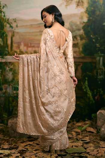 Samyukta Singhania Hand Embroidered Banarsi Tissue Saree & Blouse Set 