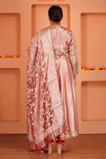 Sheeshakari Silk Embroidered Anarkali Set 
