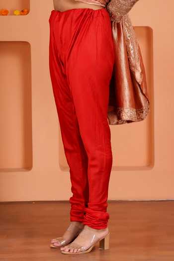 Shop_Sheeshakari_Peach Silk V-neck Contrast Yoke Anarkali Set 