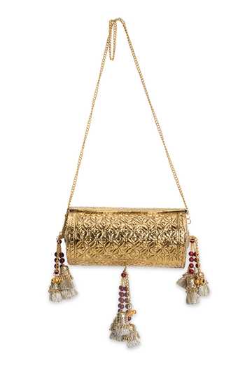 Buy 5elements Gold Varnika Embellished Clutch Buy_5elements_Gold Varnika Embellished Clutch