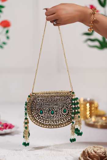 5elements Meherzaan Tassel Embellished Potli Bag 