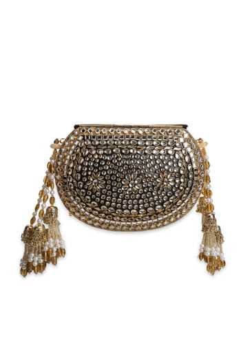Shop_5elements_Gold Iraanshi Floral Embellished Clutch Bag _Online_at_Aza_Fashions