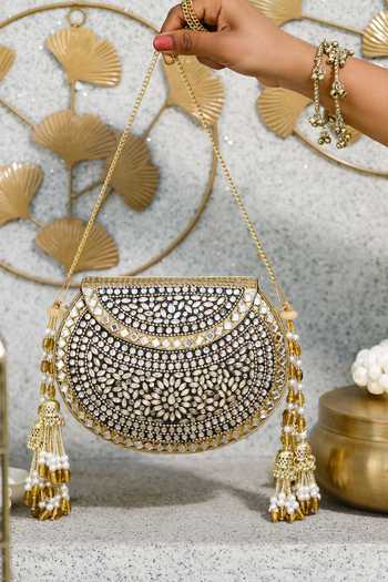 5elements Iraanshi Floral Embellished Clutch Bag 