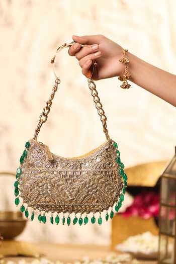 5elements Mehrunisa Embroidered Baguette Handbag 
