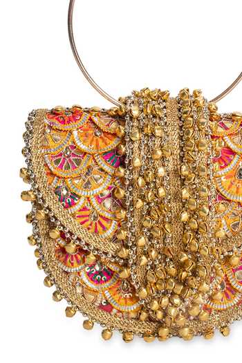 Buy_5elements_Multi Color Suranjali Embroidered Potli Bag _Online_at_Aza_Fashions