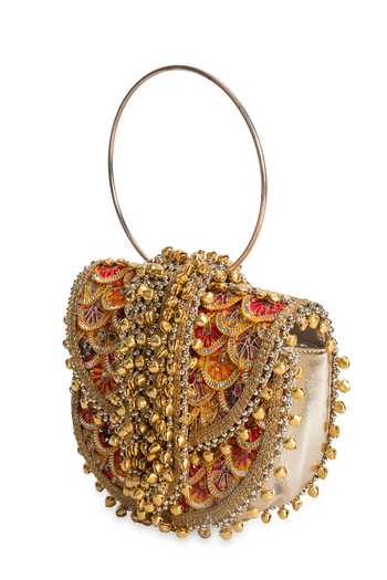 Shop_5elements_Multi Color Suranjali Embroidered Potli Bag _Online_at_Aza_Fashions