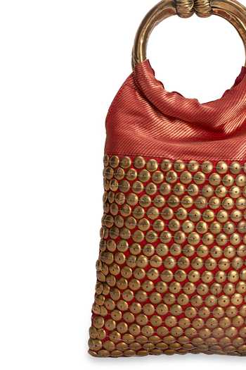 5elements Red Surkh Lalima Brocade Bag Online at Aza Fashions 5elements_Red Surkh Lalima Brocade Bag _Online_at_Aza_Fashions