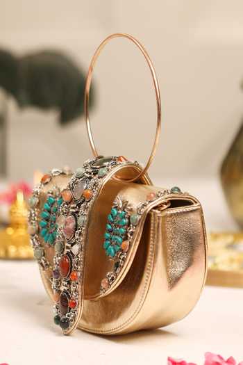 5elements Ratnakaari Embellished Clutch 
