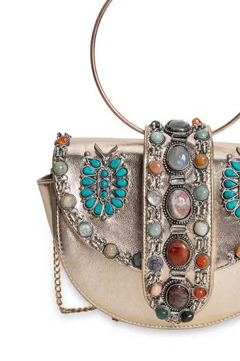 5elements_Gold Ratnakaari Embellished Clutch _at_Aza_Fashions