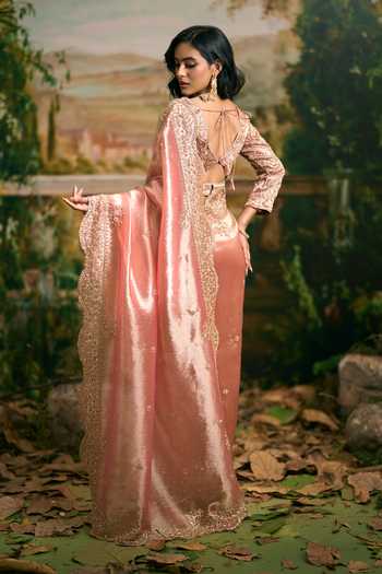 Samyukta Singhania Bead Sequined Organza Saree & Blouse Set 