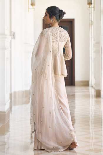 Awigna Daisy Tissue Organza Kurta Palazzo Set 